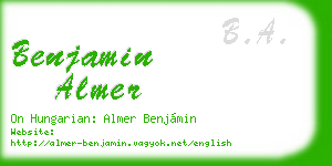 benjamin almer business card